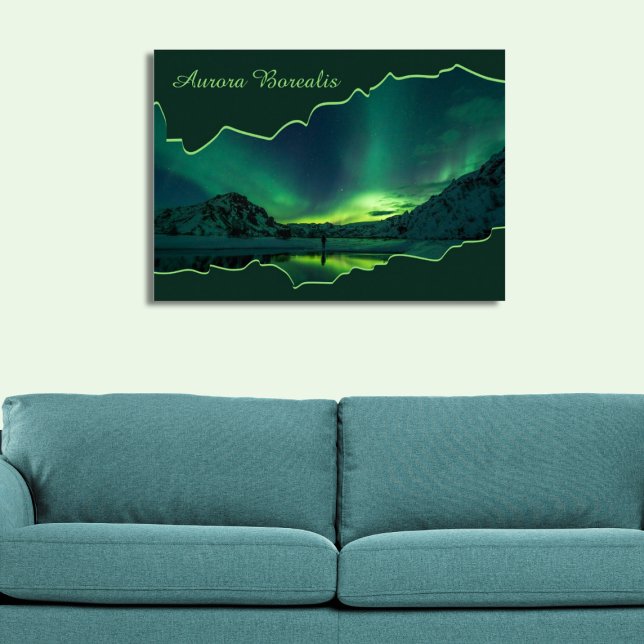 Green and Blue Northern Lights Ripped Frame Photo Poster (Green and Blue Northern Lights Ripped Frame Photo Poster)