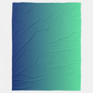 Green and blue ombre fleece blanket