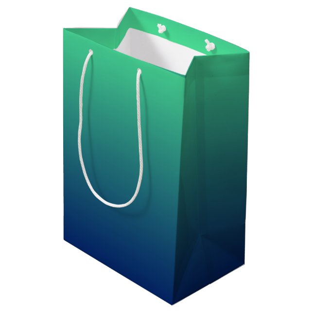 Green and blue ombre medium gift bag (Back Angled)