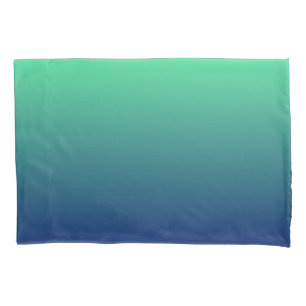 Green and blue ombre pillow case
