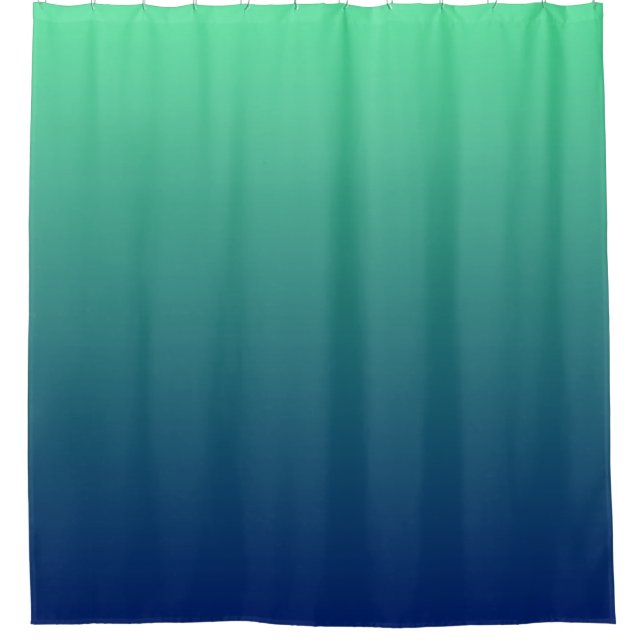 Green and blue ombre shower curtain (Front)