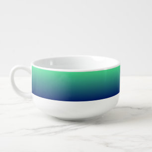 Green and blue ombre soup mug