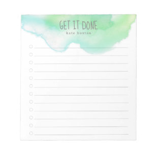 Green and Blue Ombre Watercolor To-Do List Notepad