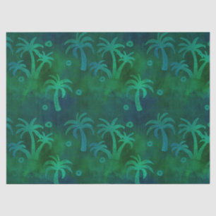 Green and Blue Palm Tree Decoupage Tissue Paper