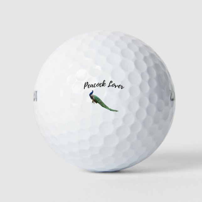 Green and Blue Peacock Golf Balls (Front)
