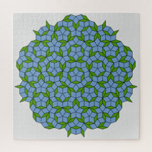Green and Blue Penrose Rhombus Pattern Jigsaw Puzzle