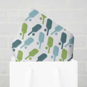Green and Blue Pickleball Patterned Tissue Paper
