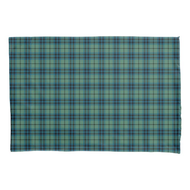 Green and Blue Plaid Keith Clan Ancient Tartan Pillow Case (Front)