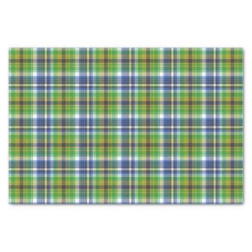 Green And Blue Plaid Tissue Paper