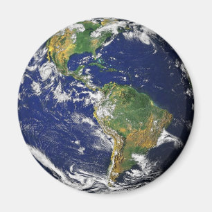 Green and blue planet Earth Magnet
