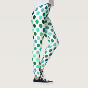 Green and Blue Polka Dot Leggings