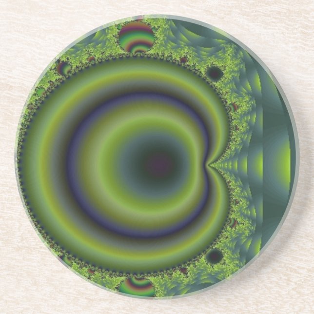 Green and Blue Puncture Drink Coaster (Front)