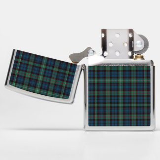 Green and Blue Scottish Tartan Plaid Custom Zippo Lighter