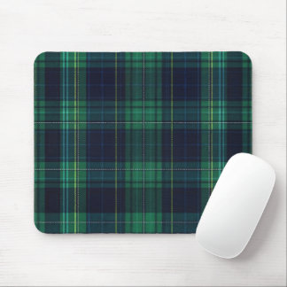 Green and Blue Scottish Tartan Plaid Mouse Pad