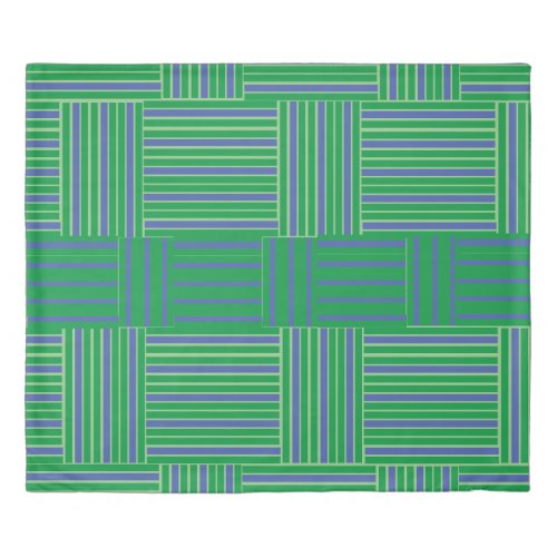 Green and Blue Seamless Geometric Pattern  Duvet Cover
