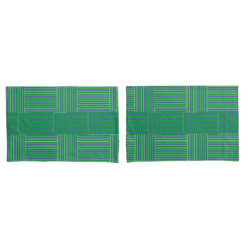 Green and Blue Seamless Geometric Pattern  Pillow Case