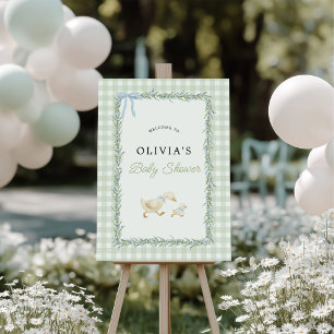 Green and Blue Silly Goose Baby Shower Sign