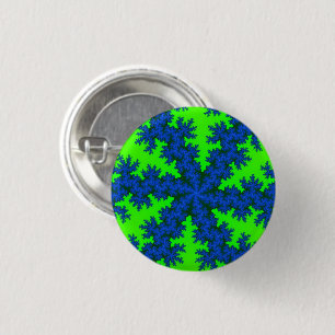 Green and Blue Snowflake Button