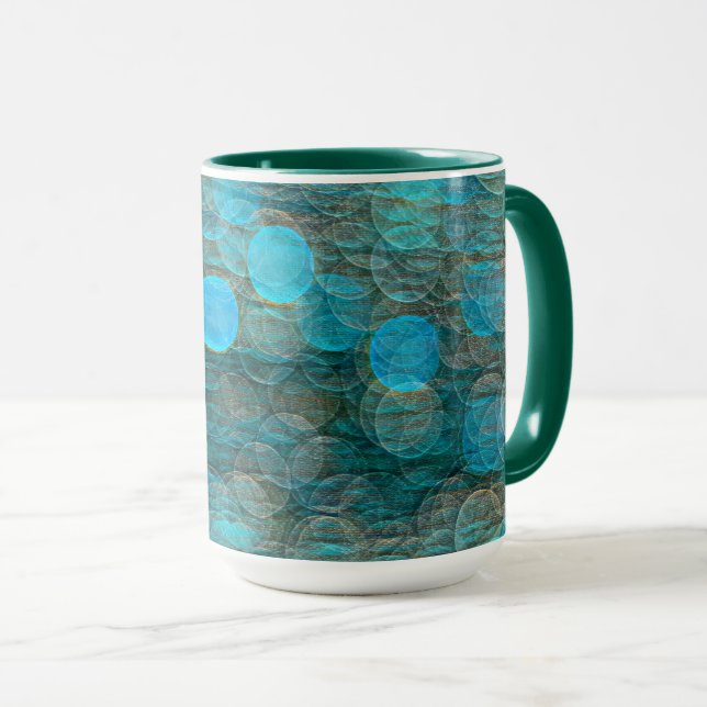Green and Blue Solid Circles Mug (Front Right)