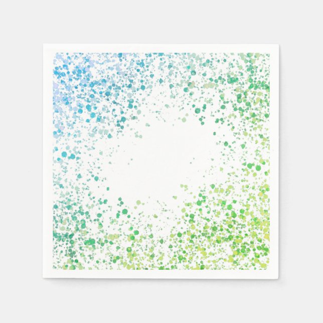 Green and Blue Splatter Napkins (Front)