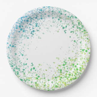 Green and Blue Splatter Paper Plates