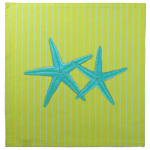 Green and Blue Starfish Couple Dinner Napkins