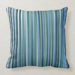 Green and Blue stripe pillow Pillow modern