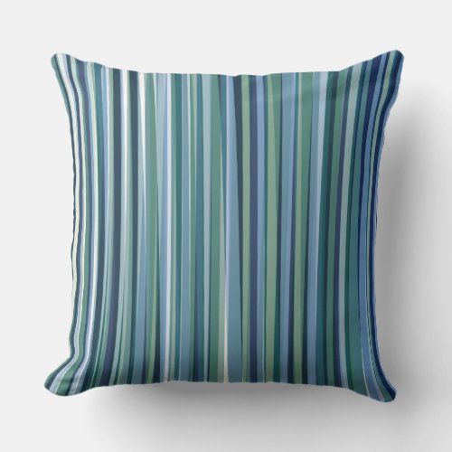 Green and Blue stripe pillow Pillow modern