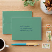 Green and Blue Striped A2 RSVP Envelope (Desk)