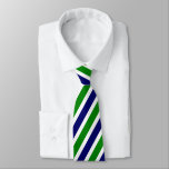 Green and Blue Striped Neck Tie