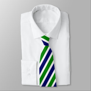 Green and Blue Striped Neck Tie