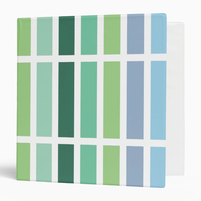 Green and Blue Stripes 3 Ring Binder (Front/Inside)