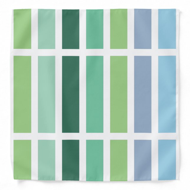 Green and Blue Stripes Bandana (Front)