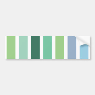 Green and Blue Stripes Bumper Sticker