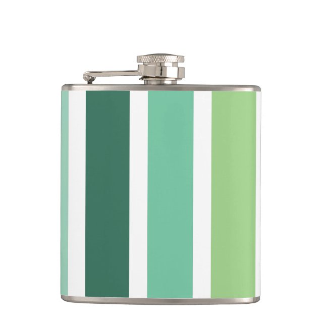 Green and Blue Stripes Flask (Front)