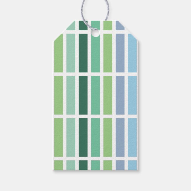 Green and Blue Stripes Gift Tags (Front)