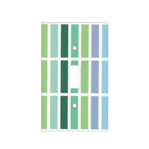 Green and Blue Stripes Light Switch Cover