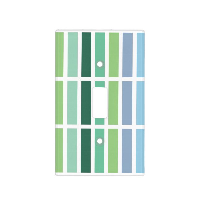 Green and Blue Stripes Light Switch Cover (Front)