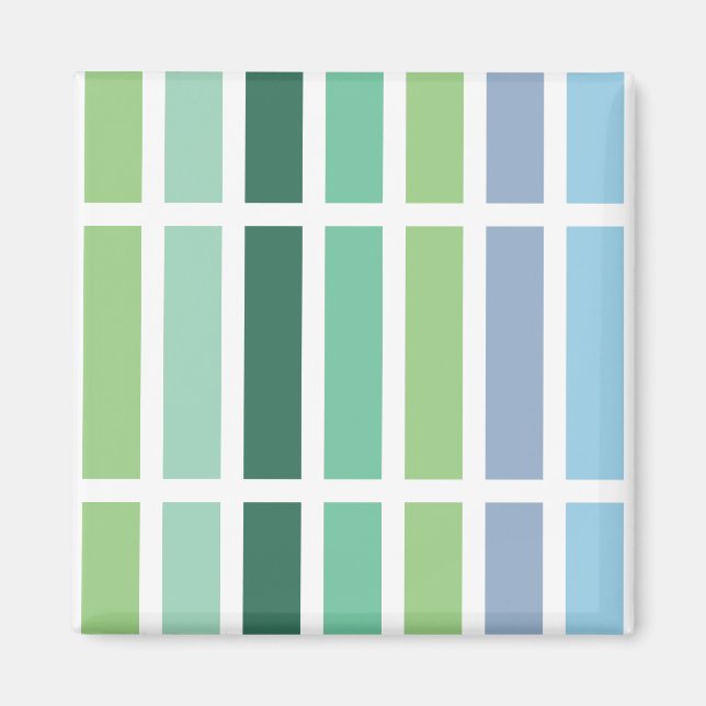 Green and Blue Stripes Magnet (Front)