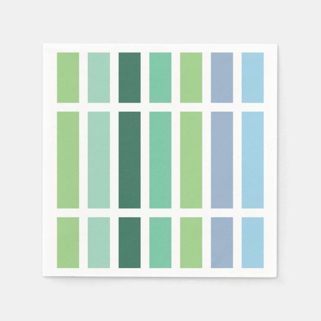 Green and Blue Stripes Napkins (Front)