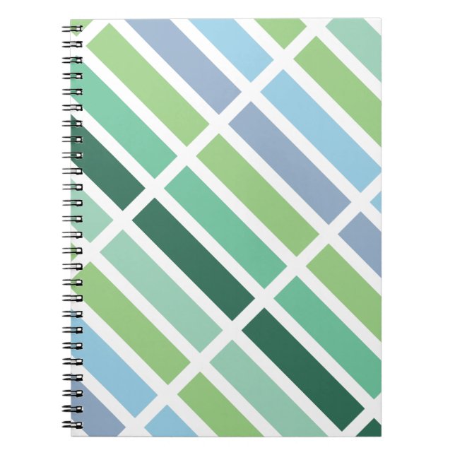 Green and Blue Stripes Notebook (Front)