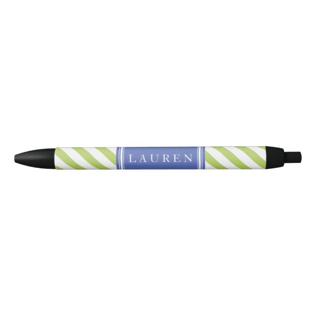Green and Blue Stripes Pattern Pen (Front)