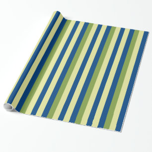 Green and Blue Stripes Pattern Wrapping Paper