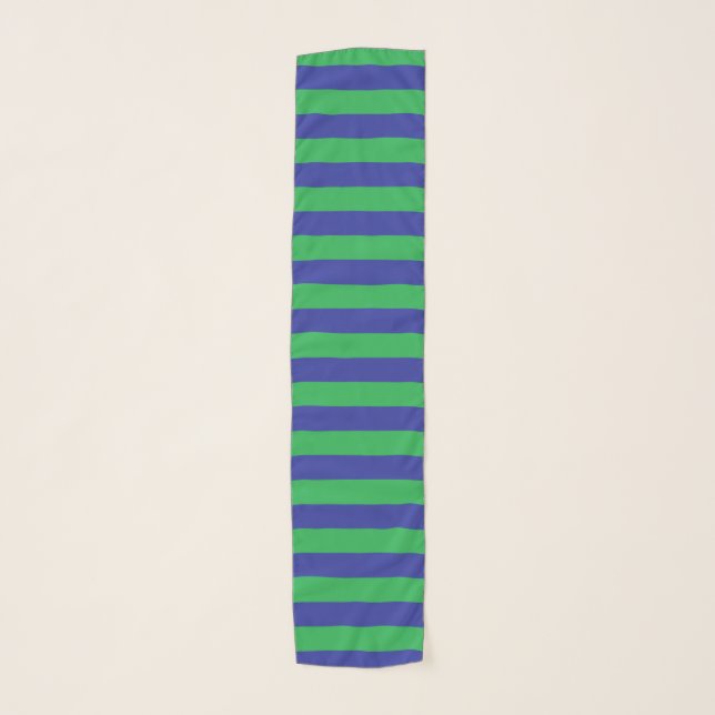 Green and Blue Stripes Scarf (Front)