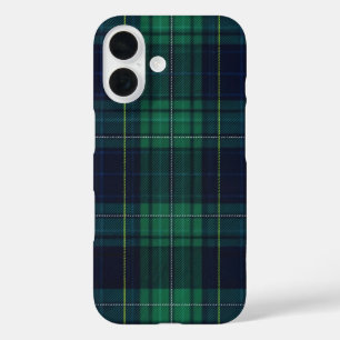 Green and Blue Tartan Plaid iPhone 16 Case