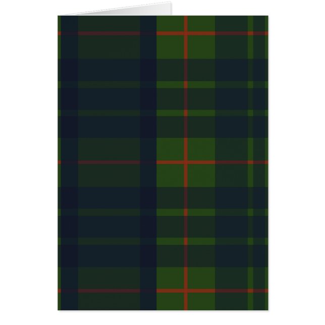 Green and Blue Tartan Plaid Greeting Card (Front)