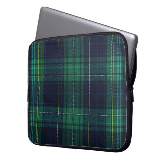 Green and Blue Tartan Plaid Laptop Sleeve