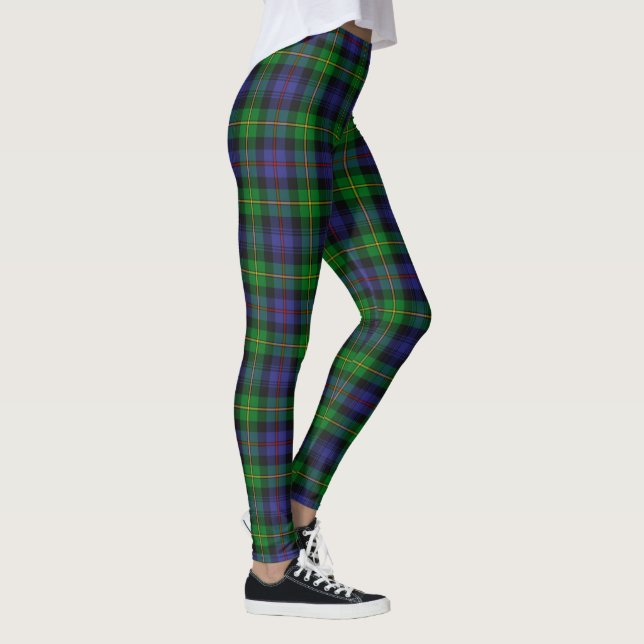 Green and Blue Tartan Plaid Leggings (Right)