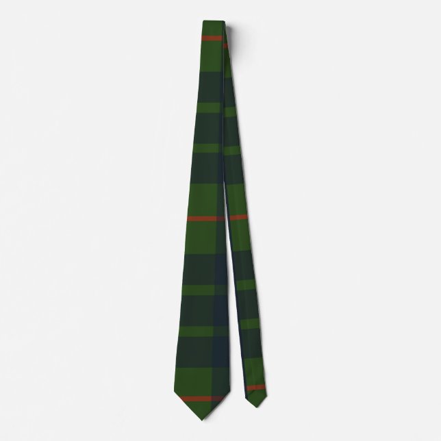 Green and Blue Tartan Plaid Neck Tie (Front)