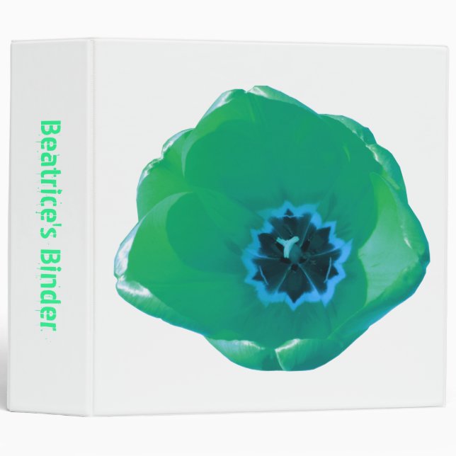 Green and Blue Tulip Custom Binder (Front/Spine)